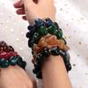 New Acrylic Heart Beaded Elastic Bracelet for Women Trendy Multicolor Resin Love Handmade Bracelets Valentine's Day Jewelry Gift
