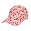 Red Cherry Pink Hearts Print Baseball Cap Unisex Hip Hop Adjustable Snapback Cap Outdoor Sports Sun Caps for Men Women
