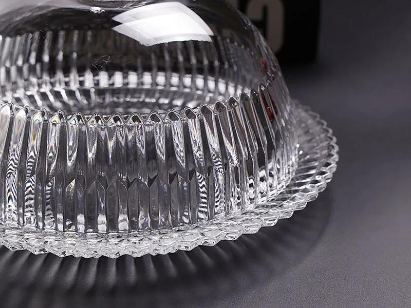 Exquisite Covered Cake Pan, Fruit Dessert Plate with Glass Cover, Table Dust Proof, Afternoon Tea, Heart Display Tray, New