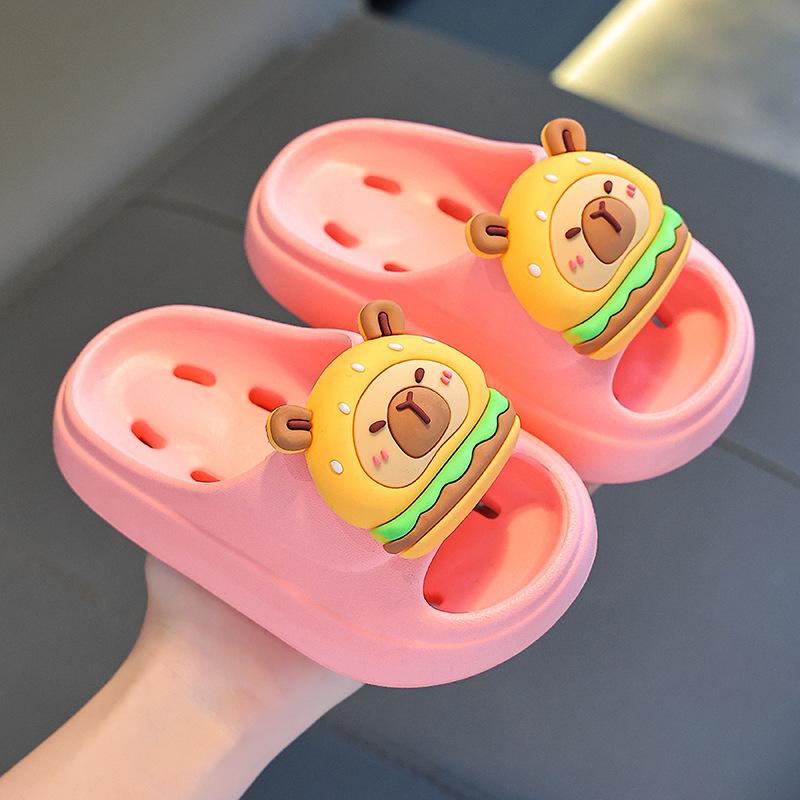 Kapibara Summer Children's Water-Draining Sandals Non-Slip Parent-Child Boys and Girls Bathroom Shower Breathable Kids Sandals