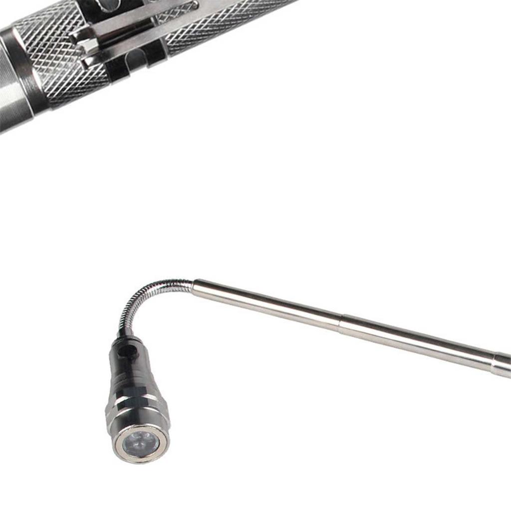 3-light Magnetic Iron Stretch Steel Pipe, Metal Hose Arbitrary Bending LED Flashlight