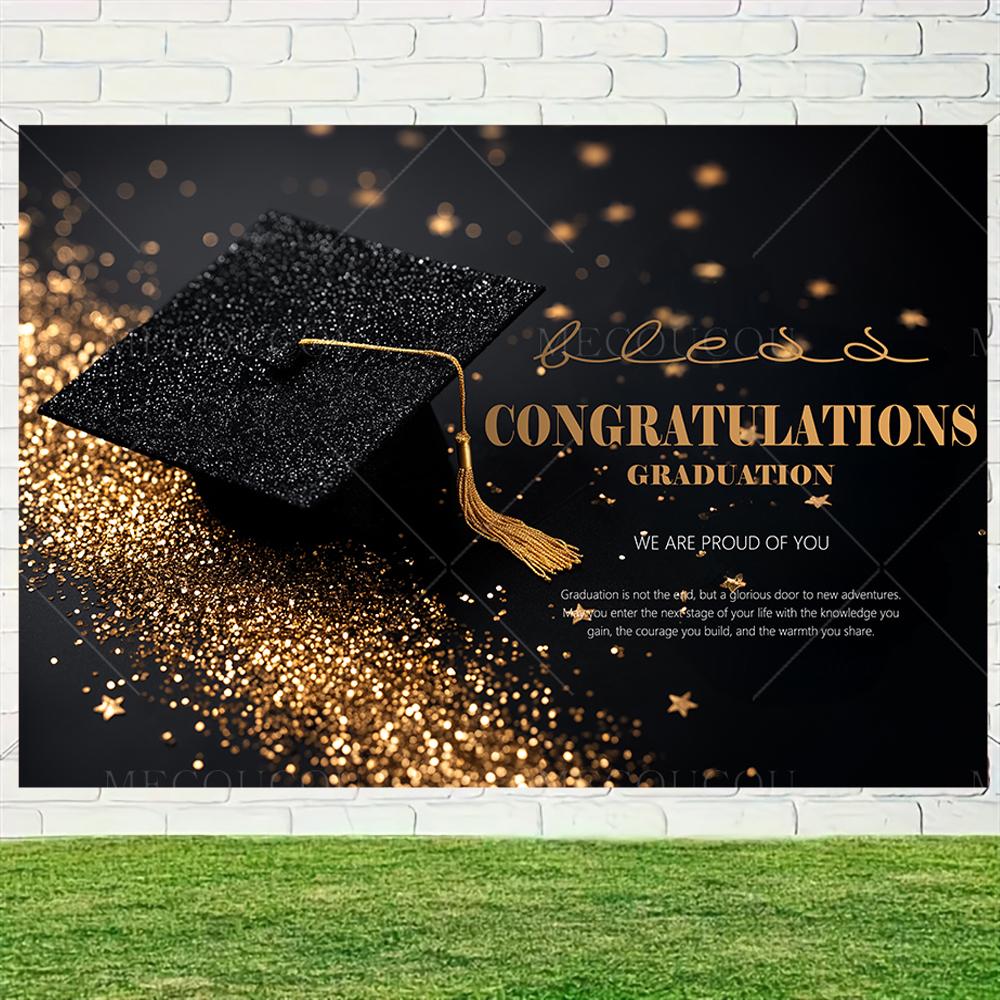 Graduate Themed Banner Customized Student Outdoor Garden Party Decorations Provided Portrait Photography Background Studio Props