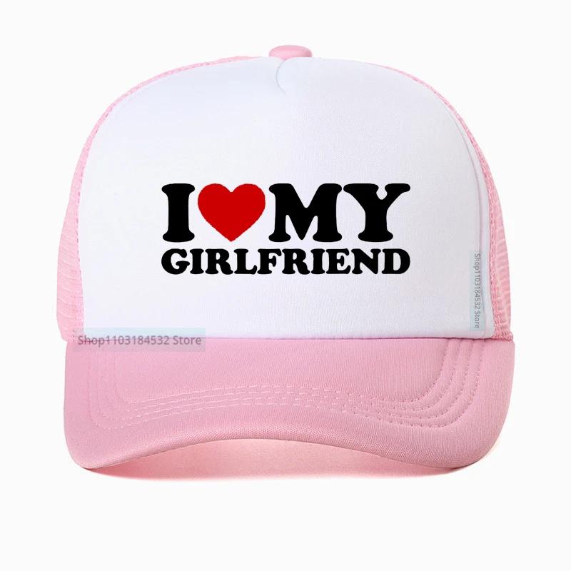 Ich Liebe Herz Meine Freundin Baseballkappe hohe Qualität Golfhüte Geburtstagsgeschenk cool Netz Atmungsaktiv Truckerhut Kappe
