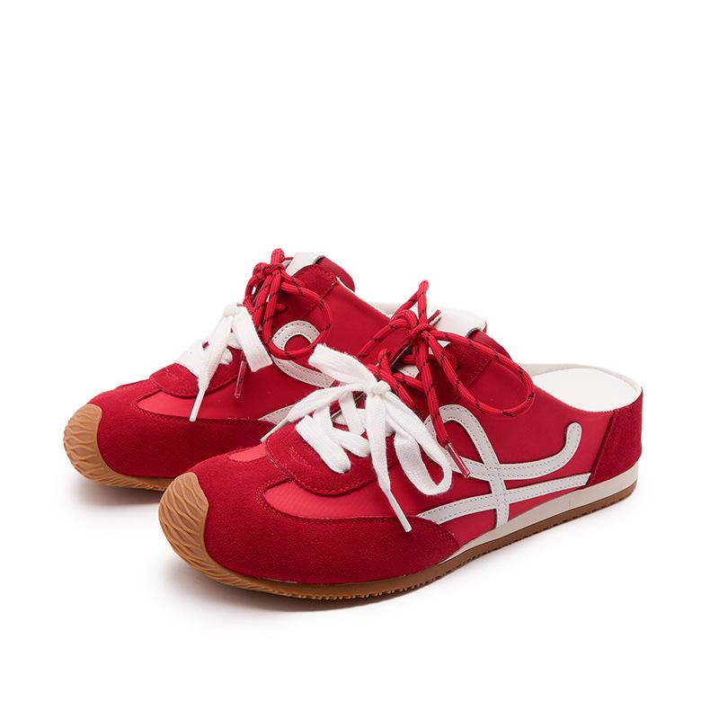 

Thick-bottomed casual versatile half-drag women s summer new women s slippers outer wear 34 красный