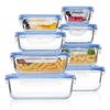 Glas-Lunchboxen Lebensmittelaufbewahrungsbehälter, Meal Prep, luftdichte Bento-Boxen, für Mikrowelle, Ofen, Gefrierschrank und Spülmaschine, BPA-frei