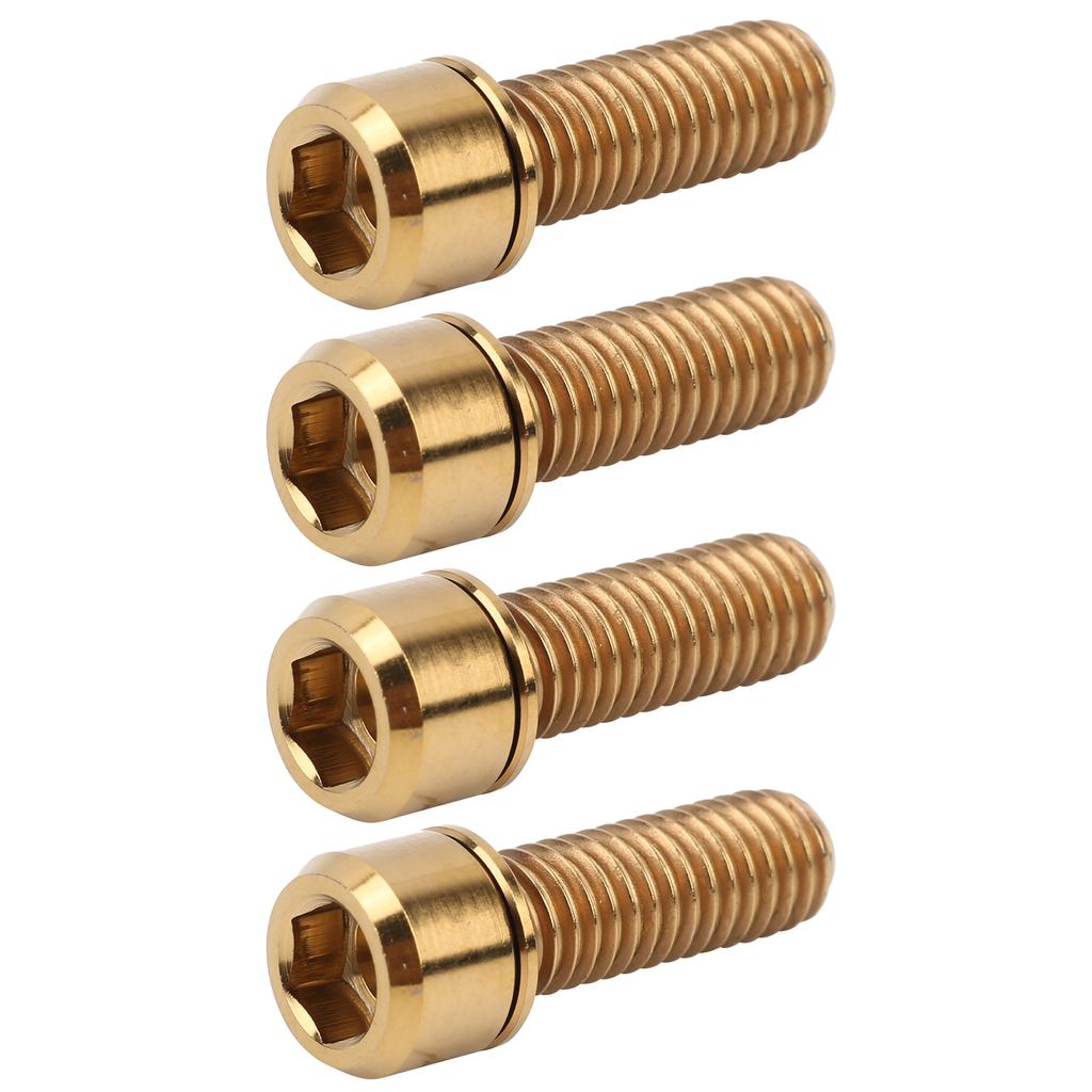 4Pcs Portable M6x18 Titanium Alloy Mountain Bicycle Road Bike Stem Screw High Strengthgolden