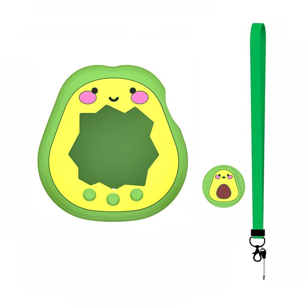 

Silicone Protective Case Anti-Scratch Shockproof Skin Cover Sleeve Cartoon Avocado with Lanyard for Tamagotchi Paradise авокадо