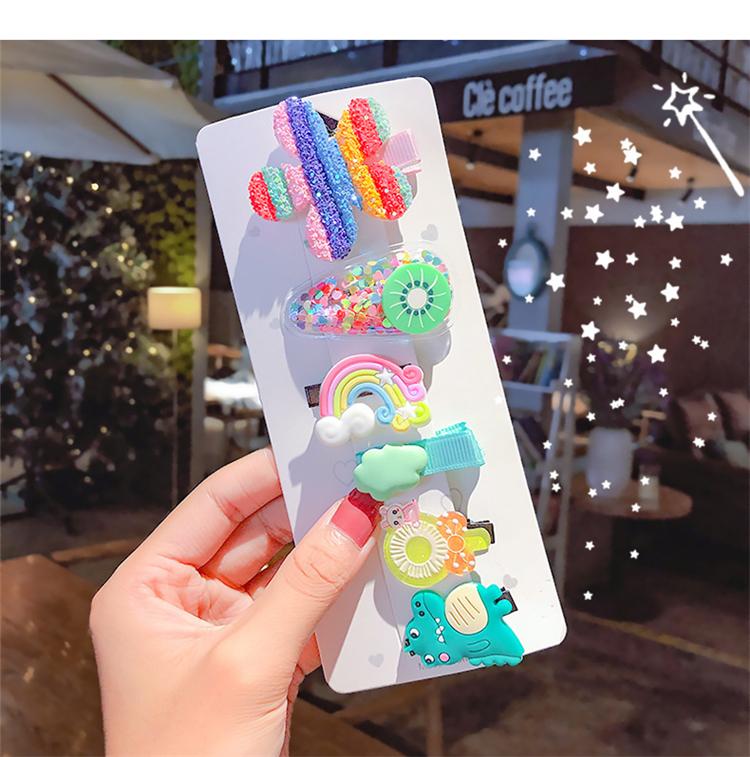 2022 Cute Design Hair Accessories Cartoon Hair Clip Hair Clip Set Kids Rainbow Hairclips for Kid Girls