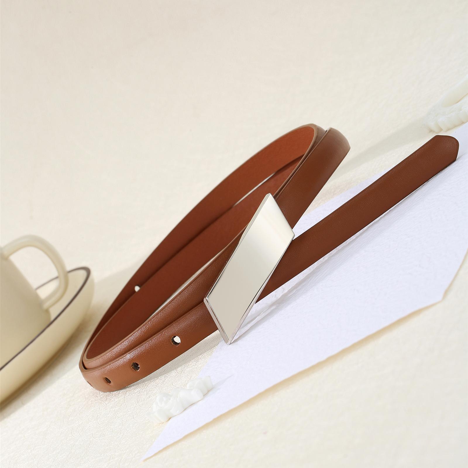 

Женский тонкий ремень с пряжкой для пригородных поездов, простой, легкий, роскошный, с украшением на юбку, минималистский ремень 130cm