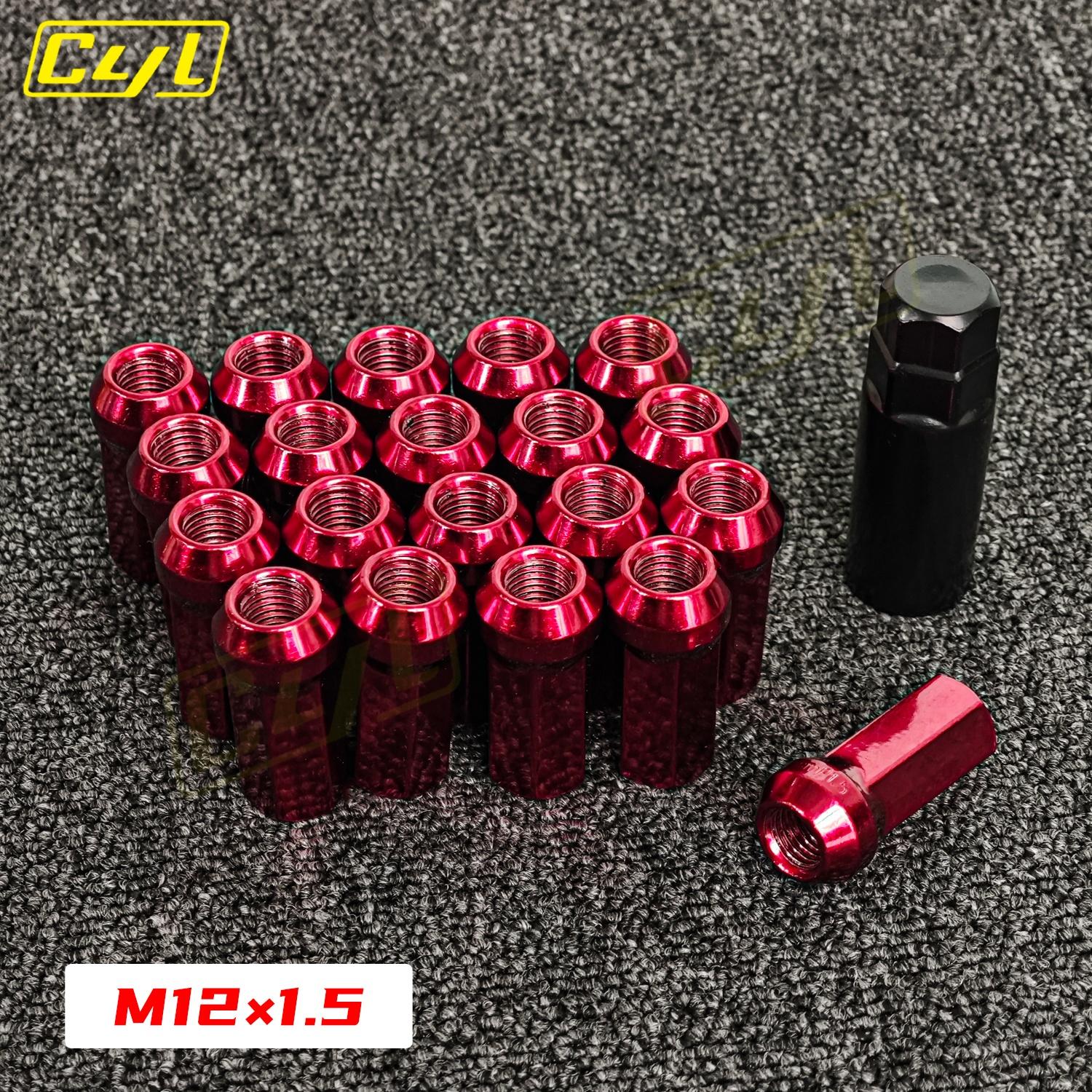 M12x1.5 M12*1.25 20pcs Racing Wheel Nut Wheel Lug nut Aftermarket Accessories Red M12-1.5