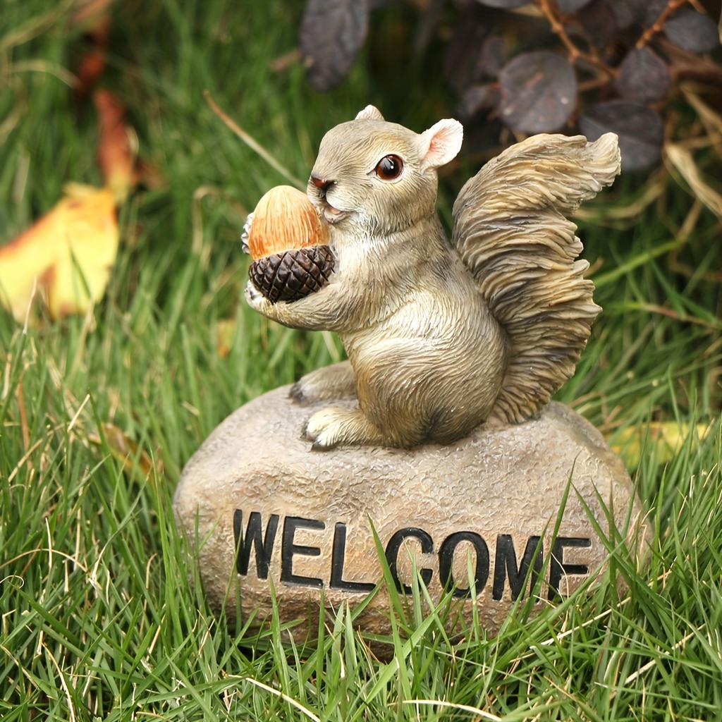 Bird Garden Decor, Welcome Sign Sculptures Statues for Yard Patio Lawn Funny Fairy Ornaments Outside Figurine Home Decorations