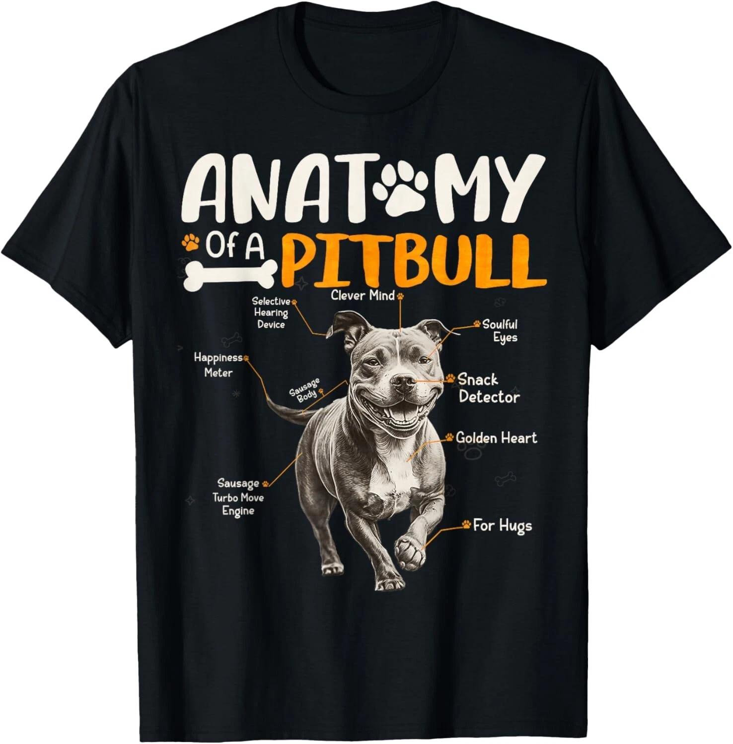 Vintage Anatomy Of A Pitbull Dog Funny Puppy Pittie Lover Gift Unisex T-Shirt XL
