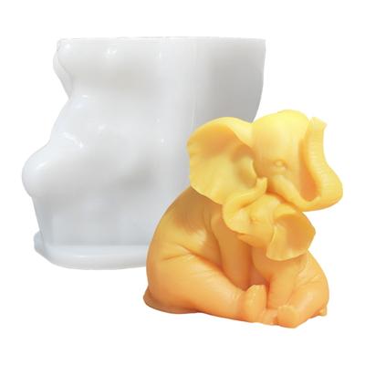 Elephant Mother and Baby Statue Silicone Candle Molds for Handmade Candle Soap Making Molds Epoxy Resin Silicone Molds