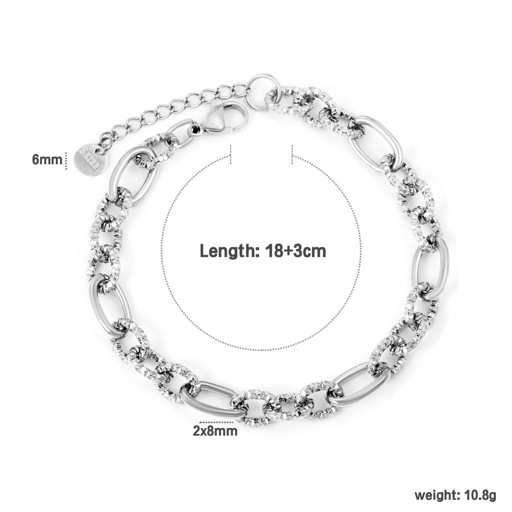Simple Geometric Chain Bracelet Fashion Creative Link Design High-End Jewelry for Women
