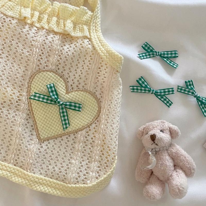 Pet Dog Clothes Cute Thin Breathable Love Teddy Pomeranian Small Dogs And Kittens Vest
