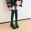 Stivali Lunghi A Tubo Elasticizzati Donna Taglie Forti 35-42 Tacco Spesso Stivali Lunghi Donna Comodi Senza Lacci Slim Alti Botas Mujer