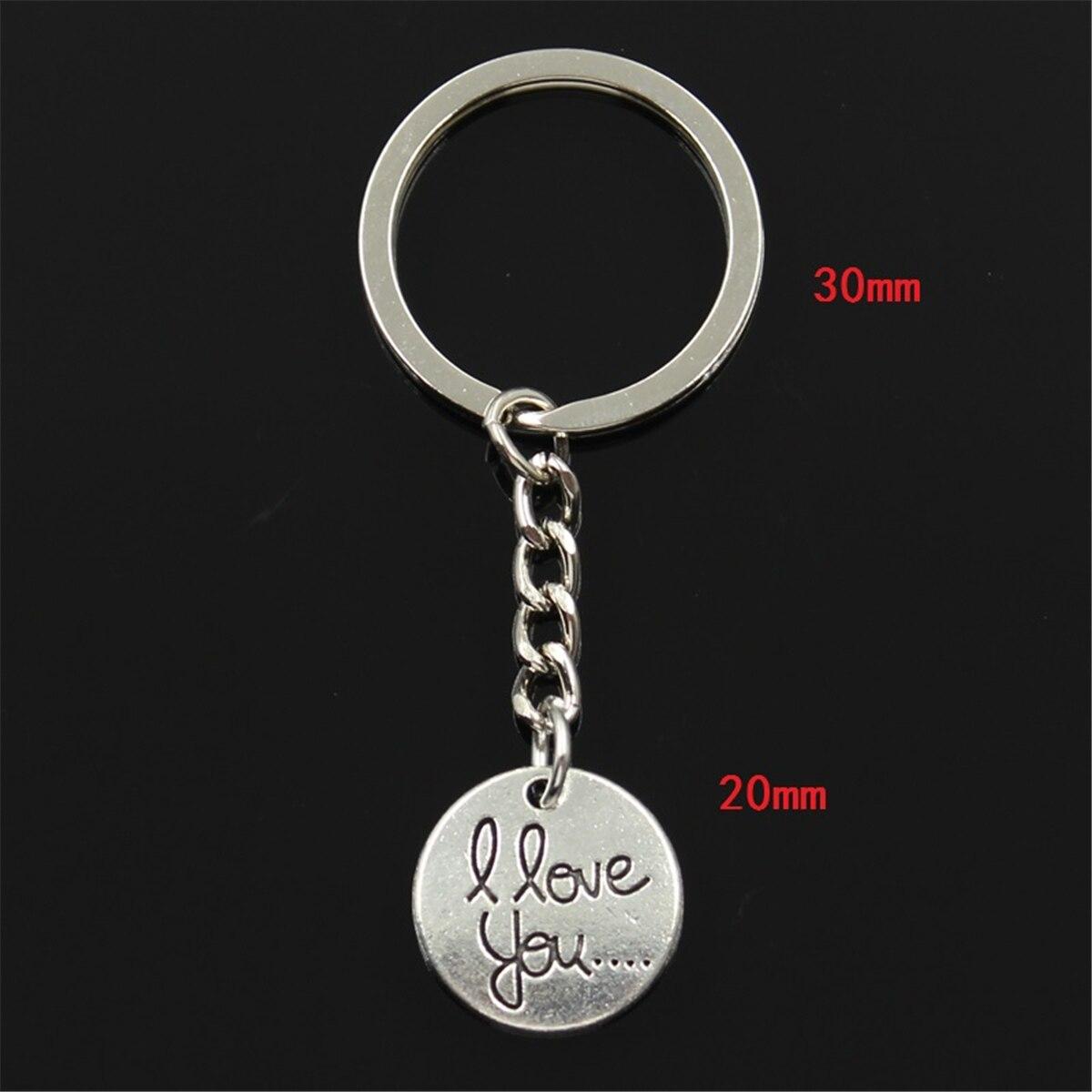 

Модные круглые тарелки, я люблю тебя, 20x20 мм, кулон, 30 мм, брелок для ключей, мужской автомобильный подарок, сувенирный брелок серебряный