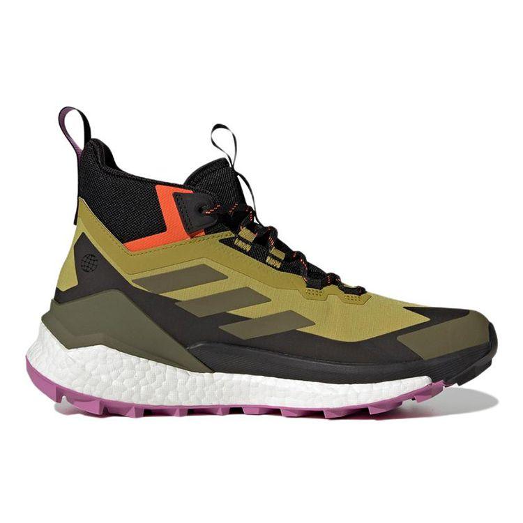 adidas Terrex Free Hiker 2 GORE-TEX Pulse Olive Tênis Masculinos Verde Focus-Olive Laranja Impacto GV8900