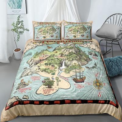 Neverland Karte Bettbezug Set King Queen Double Full Twin Einzelbettwäsche Set