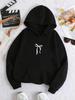 Women's Fashion Bow Pattern Kangaroo Pocket Warm Lined Hoodie Sweatshirt Casual Long Sleeve with Pockets Classic Design Fall Top
