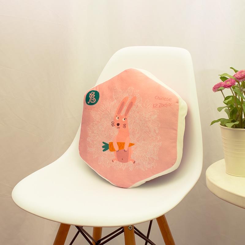 Hexagonal Pillow Twelve Zodiac Core Pillow Cartoon Crystal Super Soft Fabric Pillow Home Bedside Backrest