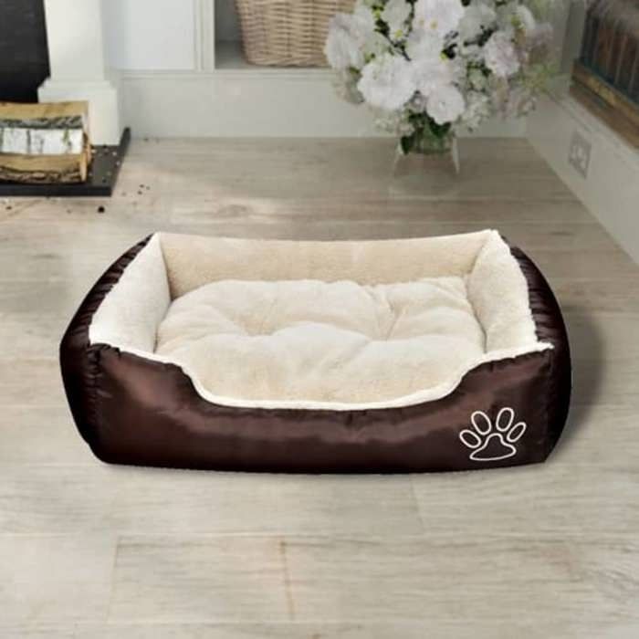 VidaXL Lit Chaud pour Chien avec Coussin Rembourré L Couchage Corbeille Litière 170205