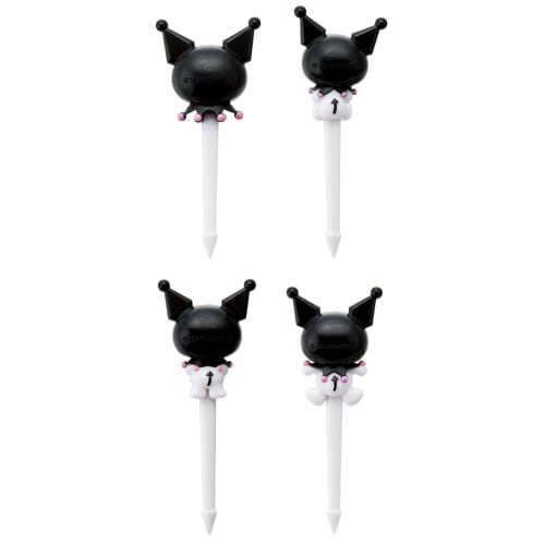 Skater Lunch Picks Skewers (4 Pieces) Decorated with Sanrio and Kuromi (LKP5D)
