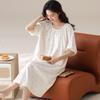 Women's Cotton Modal Short Sleeve Nightgown - Skin-Friendly, Breathable, Cute Lantern Sleeve Dress Pajamas