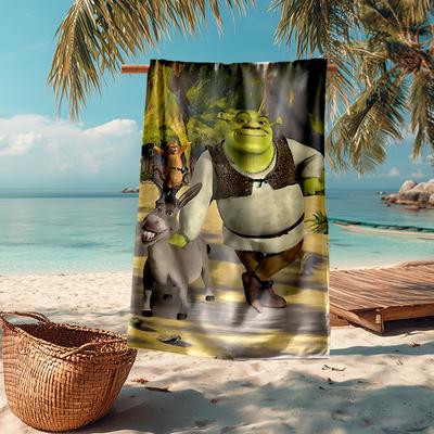 Ultra-Soft Beach Towel with Shrek Theme,Ideal for Pool - Camping, Diving - Perfect Travel Essential, Vibrant Beach Towel.
