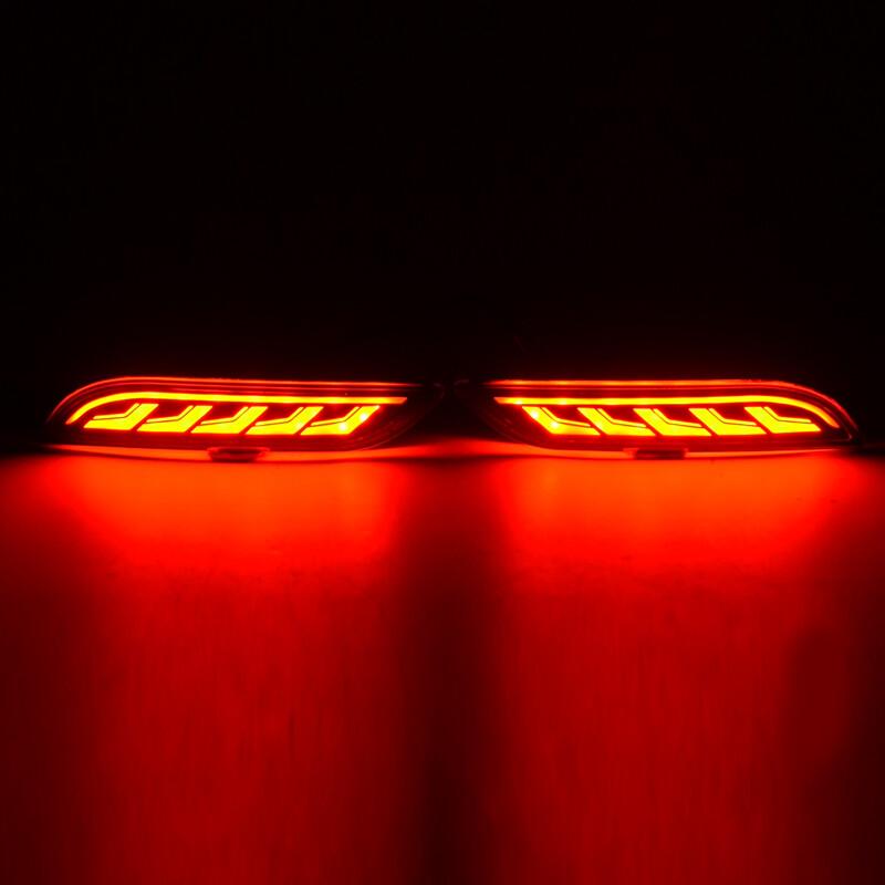 Smoked LED Rear Reflector Tail Brake Turn Signal Lights For 2018-20 Toyota Camry