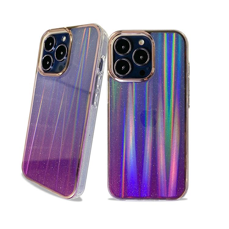 Phone Case for IP13pro, Anti-Drop IMD Powder Gradient with Aurora, Simple and Fashionable