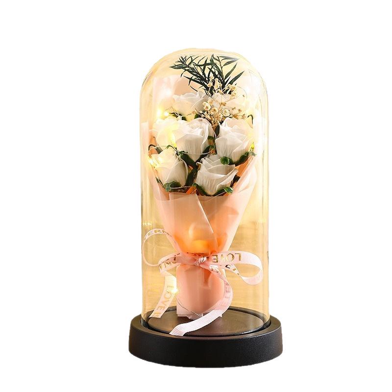 Preserved Rose Glass Dome: Qixi Valentine's Day & Birthday Gift
