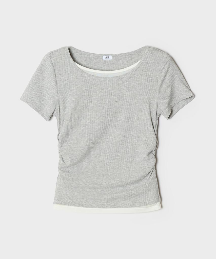 Seupao Layered Shirred Short Sleeve Tee (Re)_Sprwg37G30