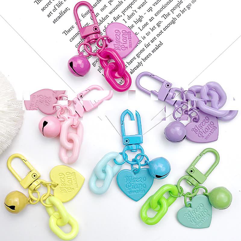 Heart Keychain Korean Style Key Chain Girl Cute Keyring Earphone Cover Purse Backpack Ornament Accessories