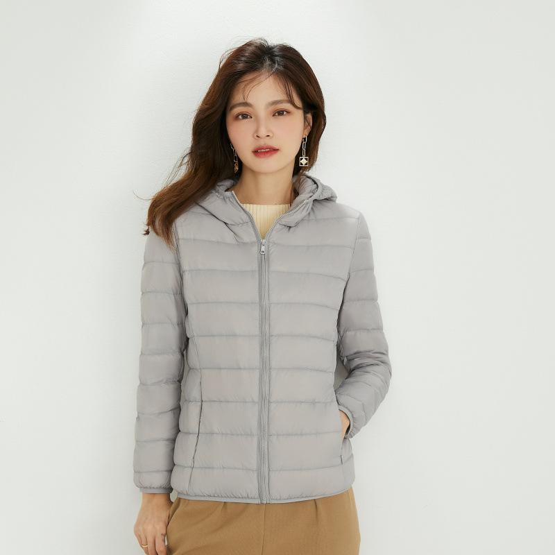 Winter new hooded down jacket women's light and thin women's jacket short light and fashionable white duck down