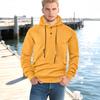 Men Hoodie Jacquard Texture Hooded Drawstring Long Sleeve Pullover Tops with Front Pocket Solid Color Spring Autumn Tops