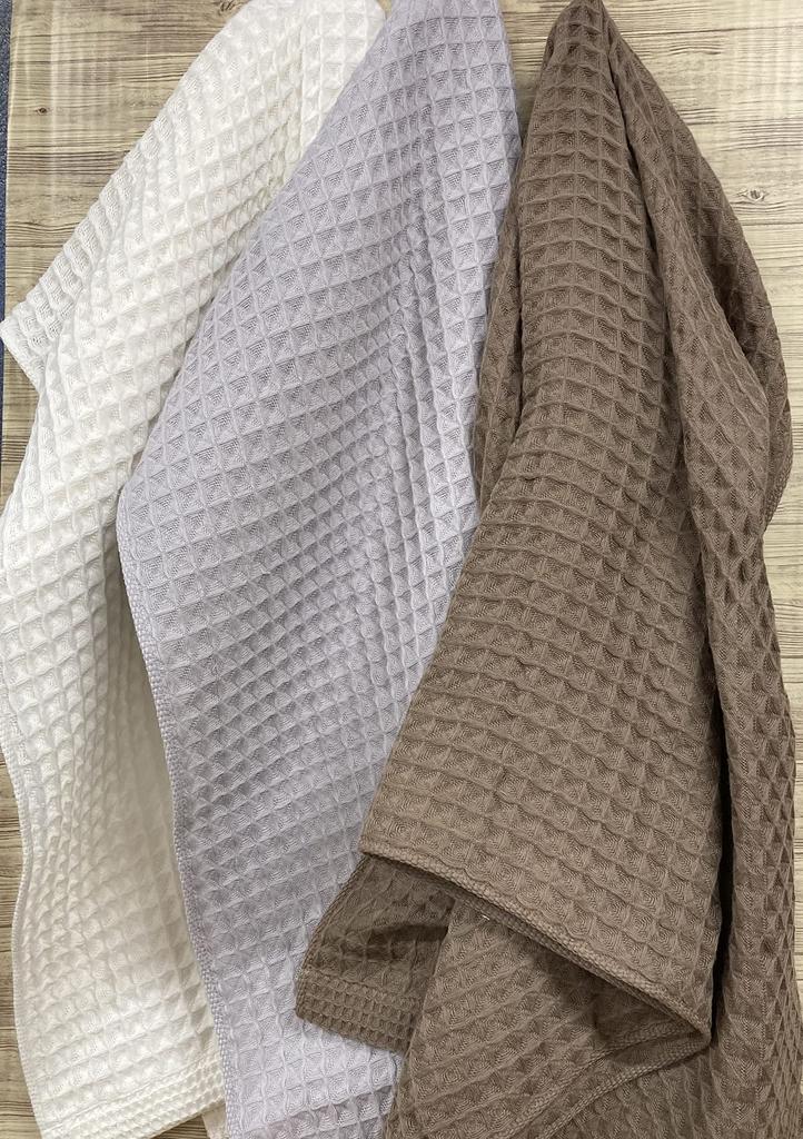 Imabari Towel Bath Waffle Towel Made In Japan Towels, 3-Piece Set, 60x125cm, 100% Cotton, Absorbent, Quick-Drying, (Light Gray)