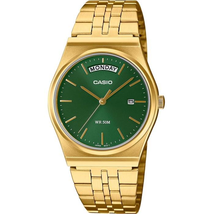 Casio Standard Analog Quartz Men s Watch MTP-B146G-3AV Gold x Green