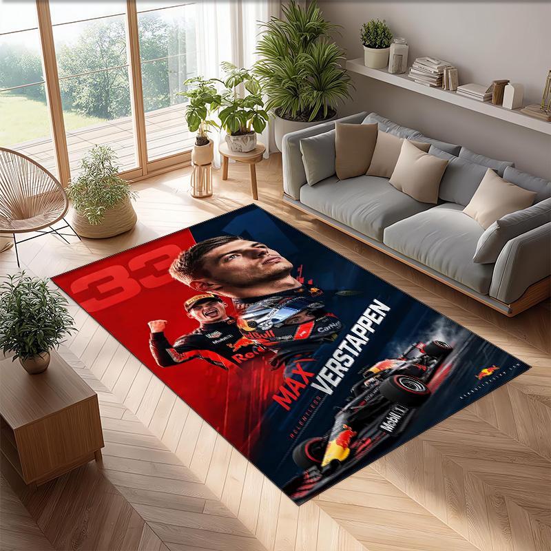 Max Verstappen Kryształowy Aksamitny Dywan Miękki Anty?Antypoślizgowa Mata Podłogowa Wygodny Dywanik do Wystroju Domu Salonu Sypialni
