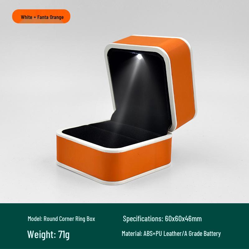Creative LED Light Jewelry Ring Box with Illuminated Display