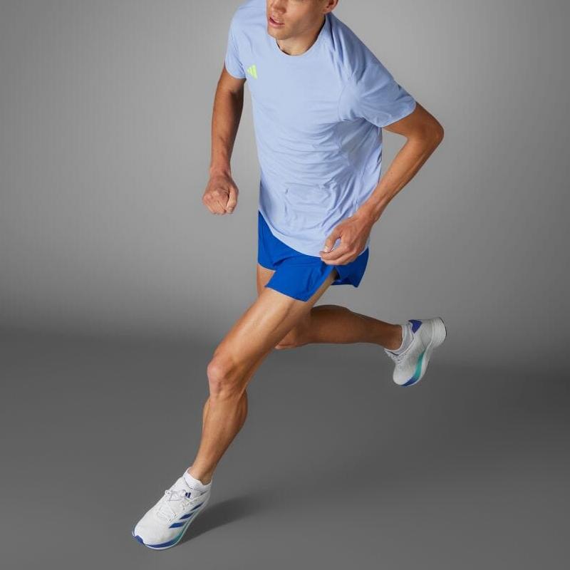 Adidas Adizero Essentials Round Neck Printed Casual Short Sleeve T-Shirt Men Tops Light-Blue IX2842