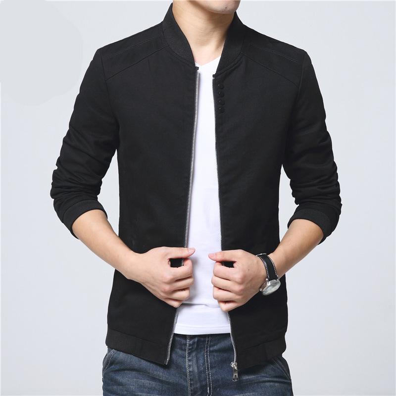 Весенне-осенняя мужская куртка, тонкая повседневная мужская хлопковая куртка, мужская повседневная тонкая с воротником-стойкой, молодежная M