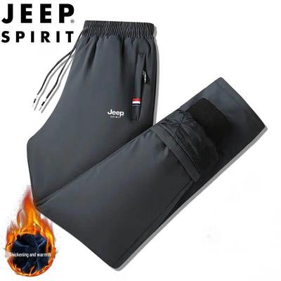 JEEP SPIRIT Men's Fleece-lined Straight-Leg Pants