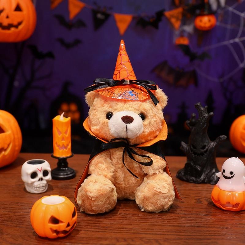 

28CM Lovely Spooky Holiday Bear Plush Playthings Cute And Charming Cloak Bear Doll Stuffed Gentle Animal Pillow Creative Festival Present 28cm