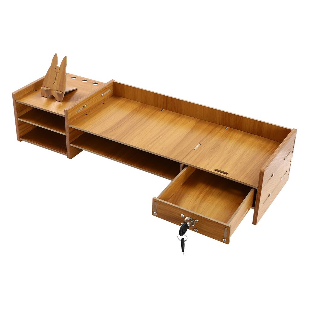 Monitor Stand Riser Wooden Computer Desktop Tablet Monitor Holder for Desk Computer Monitor Stand Desktop Storage Organizer