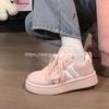 Warrior 2025 Women's Pink Canvas Sneakers: Retro Hong Kong Style, Thick Sole, Breathable, Versatile Casual Design
