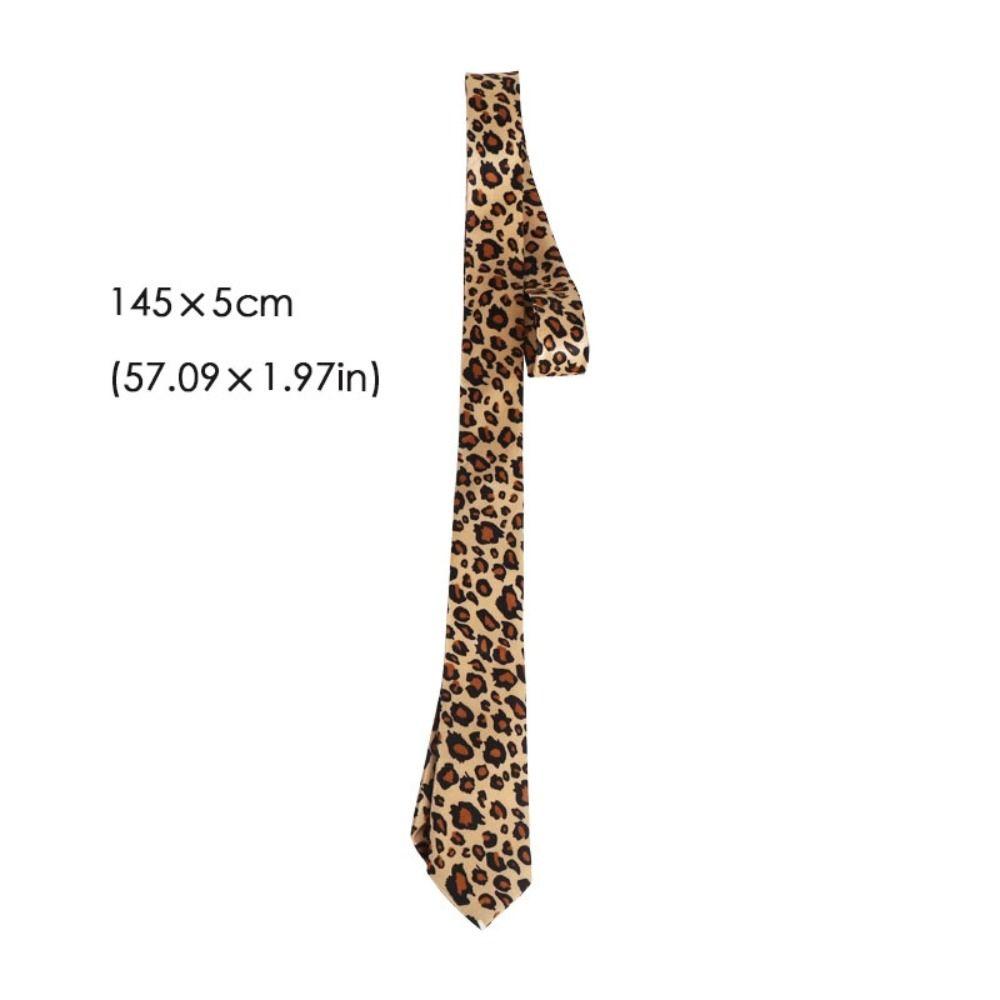 Trendige Gestreifte Krawatte 5 cm Breit Schmale Krawatte Retro Leopardenmuster Krawatte Tägliche Kleidung