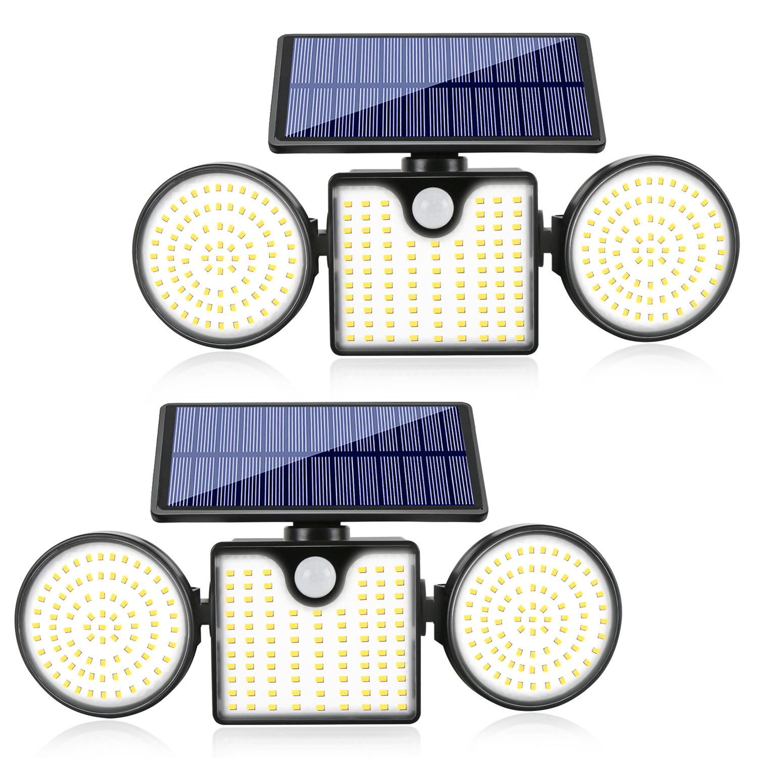 

Three-Head Solar Wall Light - High Lumen Outdoor Garden & Security Illumination Round Three-Head 22603