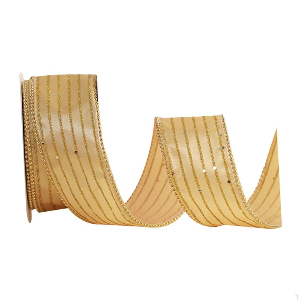 2,5 Zoll breites Weihnachtsband mit Draht zum Basteln und Dekorieren