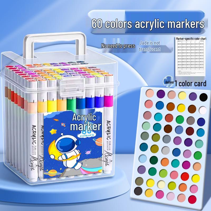 Acrylic Marker Set - 120 Colors, Opaque & Washable, Ideal for Primary & Secondary Students' Art Projects